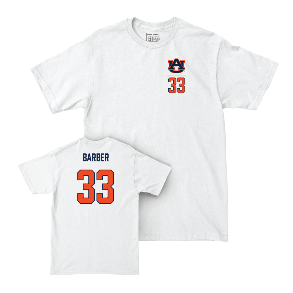 Auburn Football White Logo Comfort Colors Tee  - D’Angelo Barber