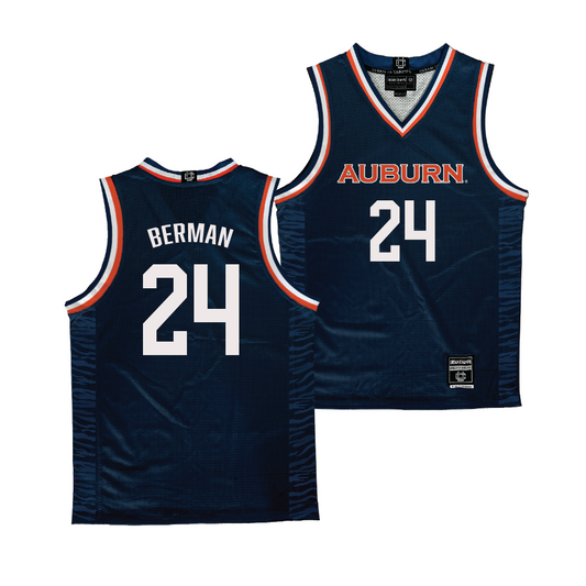 Auburn Men's Basketball Navy Jersey - Lior Berman | #24