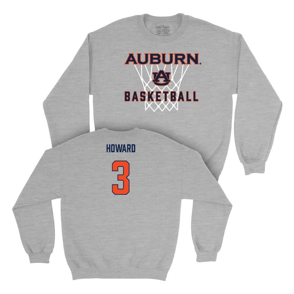 Auburn Men's Basketball Sport Grey Hardwood Crew   - Jahki Howard