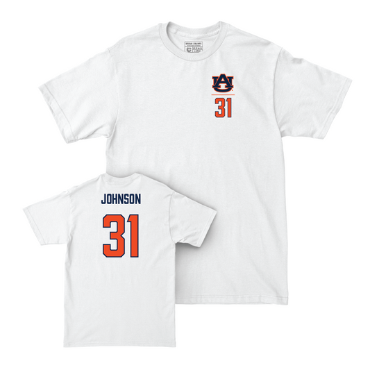 Auburn Men's Basketball White Logo Comfort Colors Tee  - Chaney Johnson