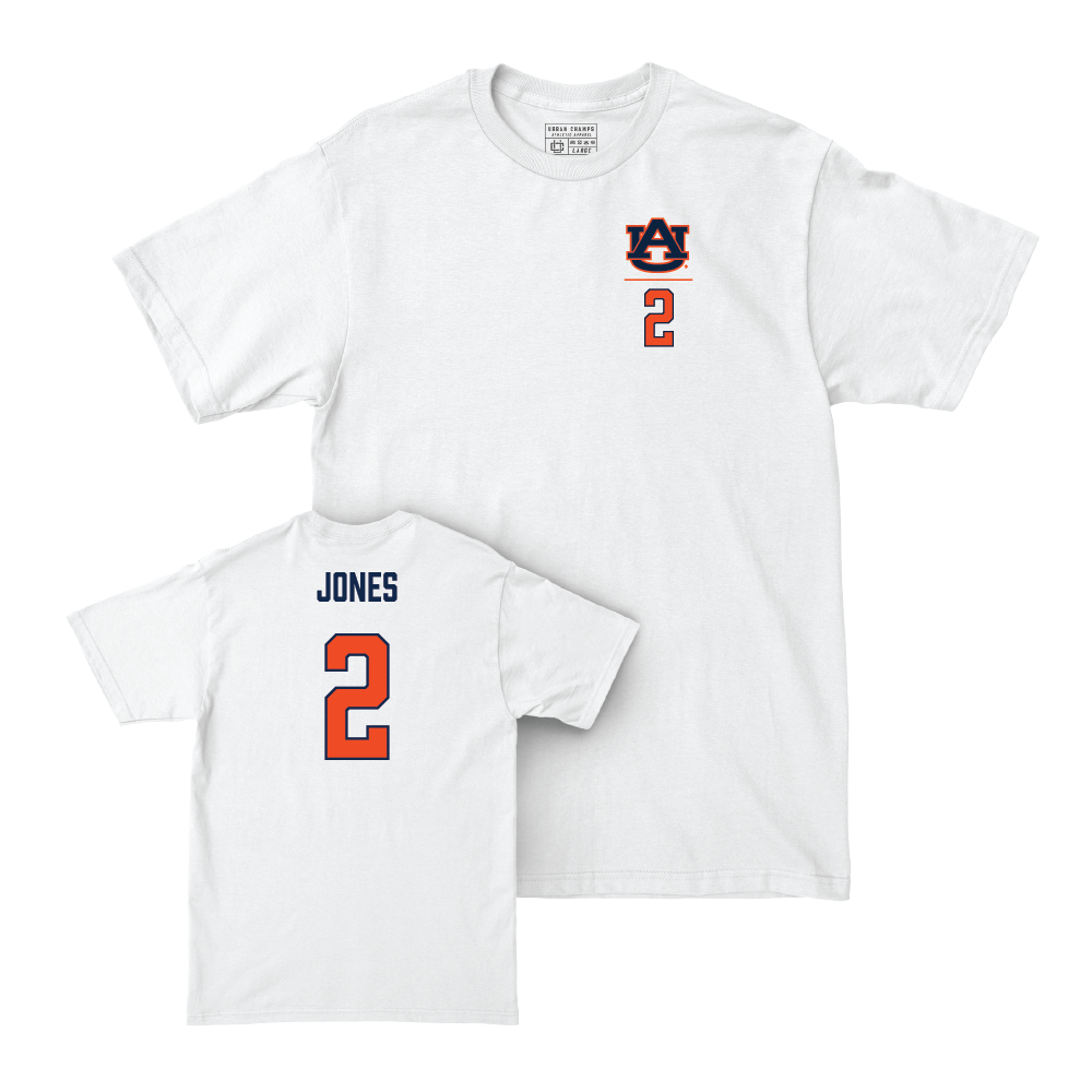 Auburn Men's Basketball White Logo Comfort Colors Tee  - Denver Jones