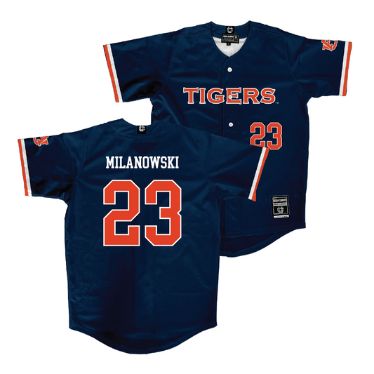 Auburn Softball Navy Jersey - Axe Milanowski | #23