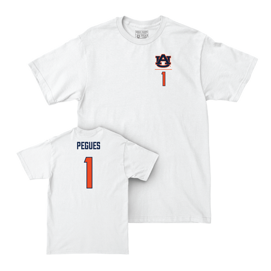 Auburn Men's Basketball White Logo Comfort Colors Tee   - JP Pegues