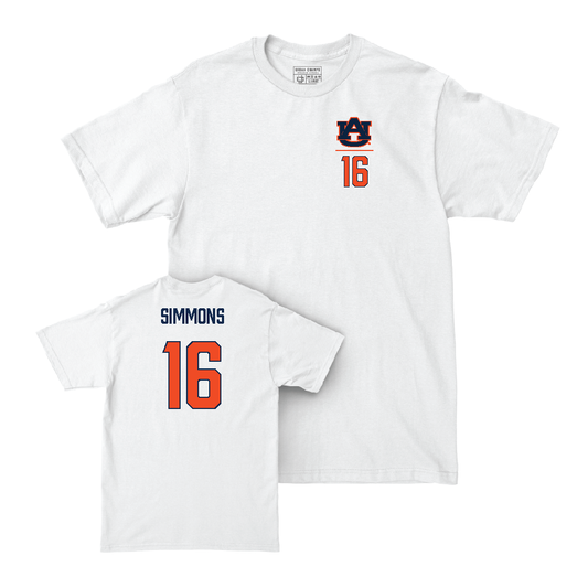 Auburn Football White Logo Comfort Colors Tee   - Malcolm Simmons