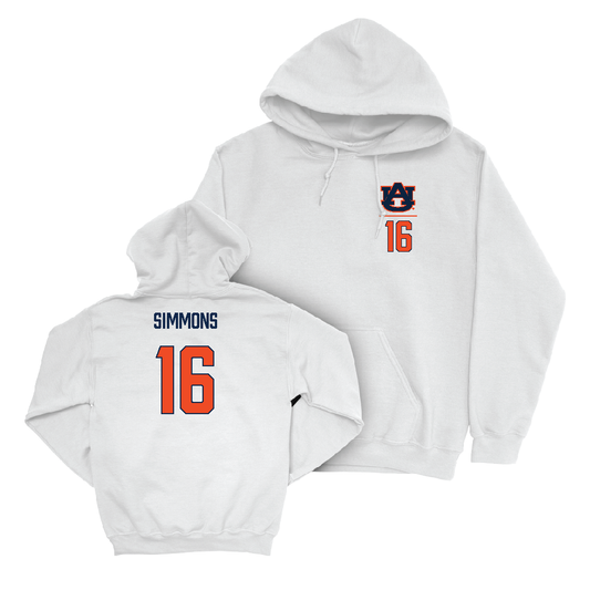 Auburn Football White Logo Hoodie   - Malcolm Simmons