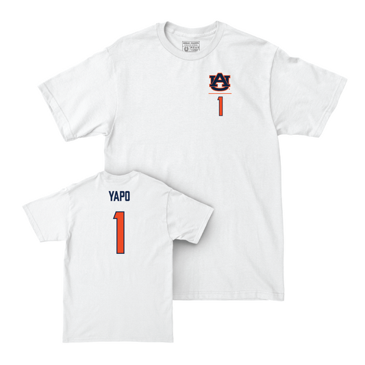 Auburn Women's Soccer White Logo Comfort Colors Tee  - Ayana Yapo