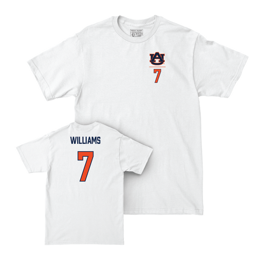 Auburn Men's Basketball White Logo Comfort Colors Tee   - CJ Williams