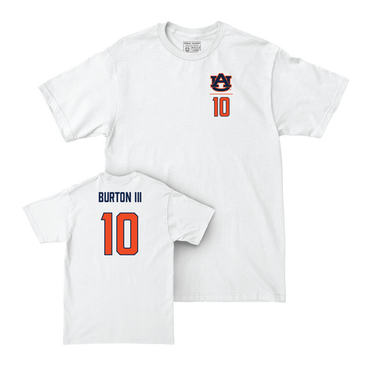 Auburn Football White Logo Comfort Colors Tee  - Caleb Burton III