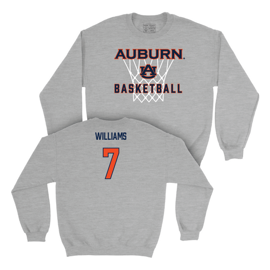 Auburn Men's Basketball Sport Grey Hardwood Crew   - CJ Williams